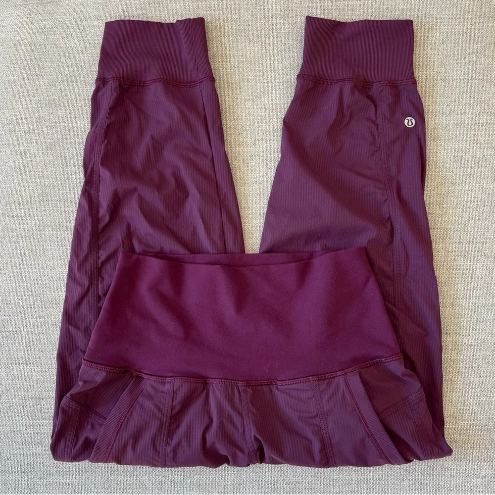 Lululemon In Flux Crop Jogger Pants In Plum 21